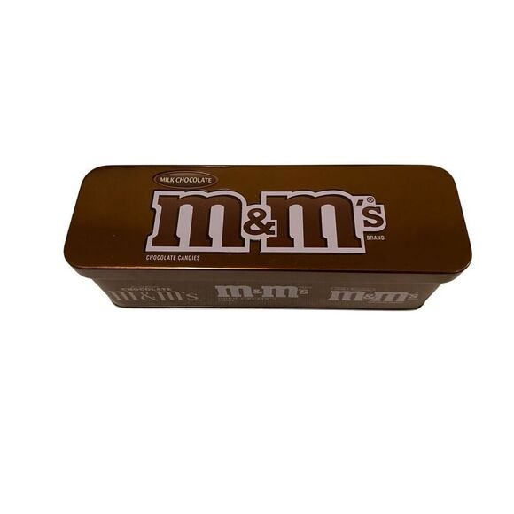 M&Ms Empty Collectible Tin Storage Container Brown - Picture 1 of 13